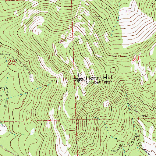 Topographic Map of Horse Hill, MT