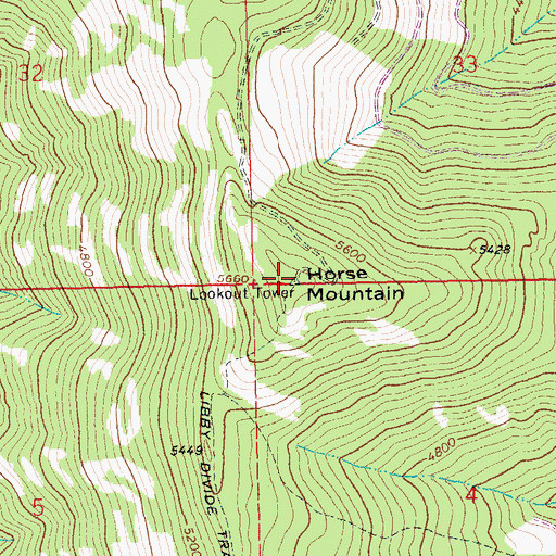 Topographic Map of Horse Mountain, MT