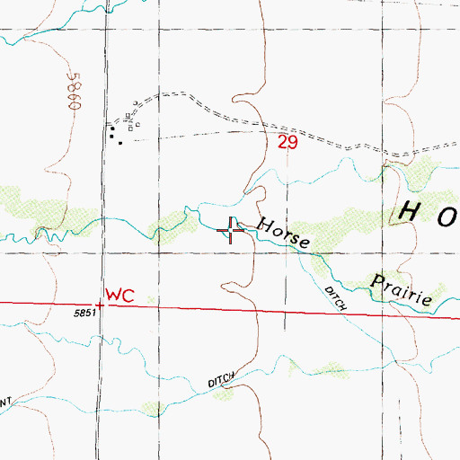 Topographic Map of Horse Prairie, MT