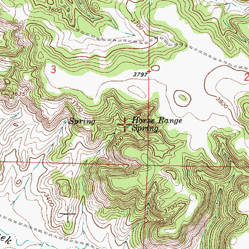 Topographic Map of Horse Range Spring, MT