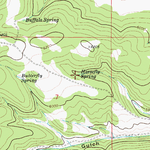 Topographic Map of Horsefly Spring, MT
