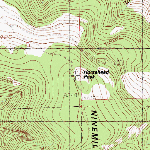 Topographic Map of Horsehead Peak, MT
