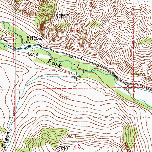 Topographic Map of Horseman Creek, MT