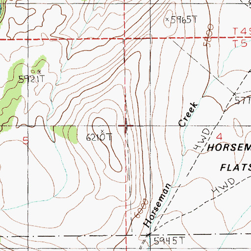 Topographic Map of Horseman Flats, MT