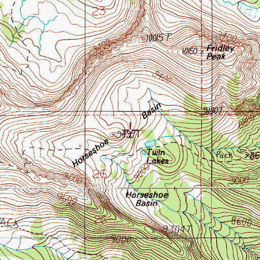 Topographic Map of Horseshoe Basin, MT