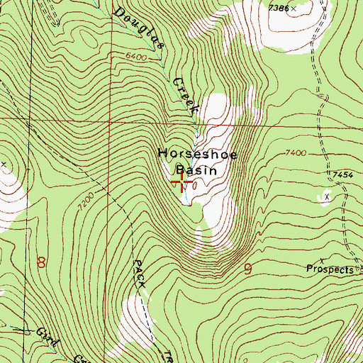 Topographic Map of Horseshoe Basin, MT