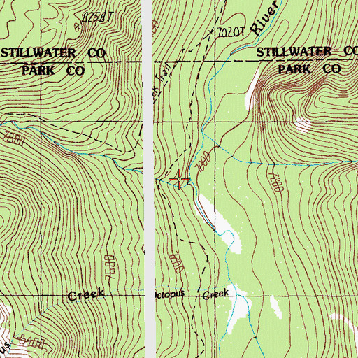 Topographic Map of Horseshoe Creek, MT