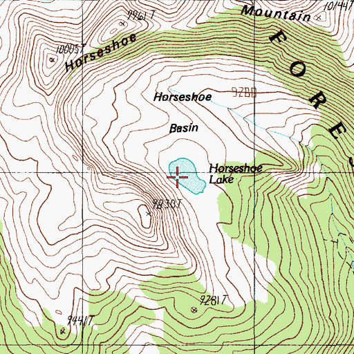 Topographic Map of Horseshoe Lake, MT