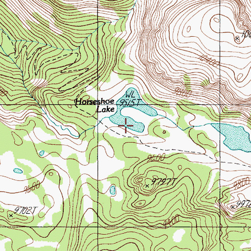 Topographic Map of Horseshoe Lake, MT