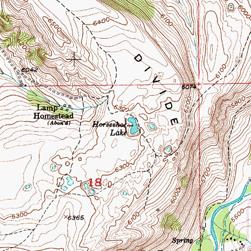 Topographic Map of Horseshoe Lake, MT