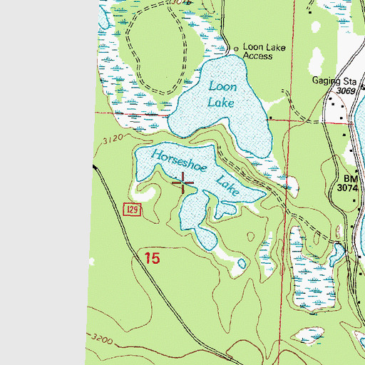 Topographic Map of Horseshoe Lake, MT