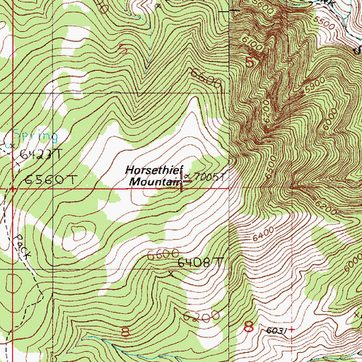 Topographic Map of Horsethief Mountain, MT