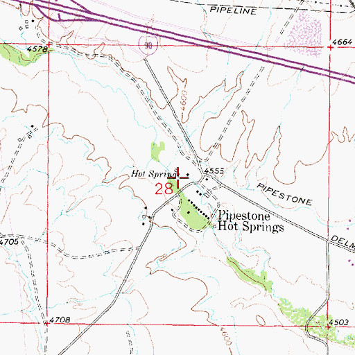 Topographic Map of Hot Springs, MT