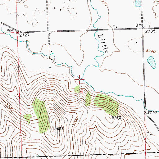 Topographic Map of Hot Springs Creek, MT