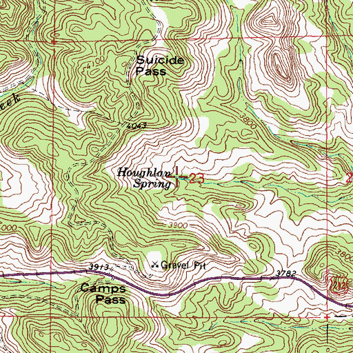 Topographic Map of Houghlan Spring, MT