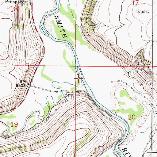 Topographic Map of Hound Creek, MT