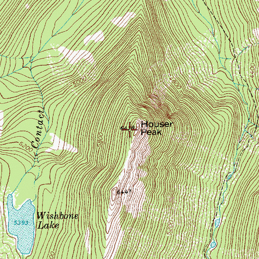 Topographic Map of Houser Peak, MT