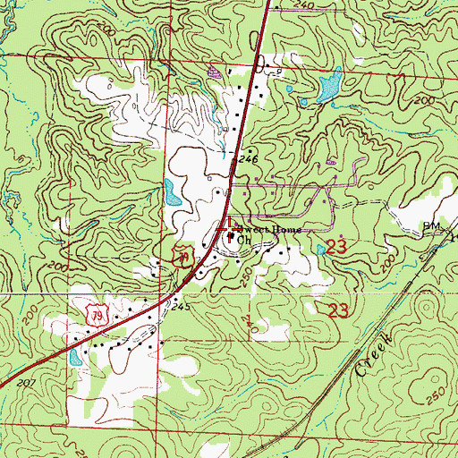 Topographic Map of Sweet Home Baptist Church, AR