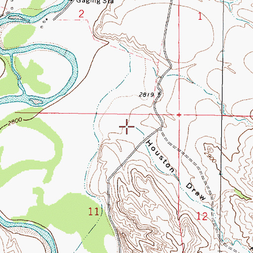 Topographic Map of Houston Draw, MT