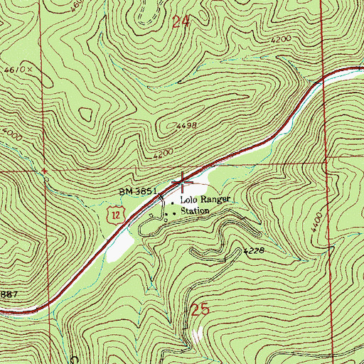 Topographic Map of Howard Creek, MT