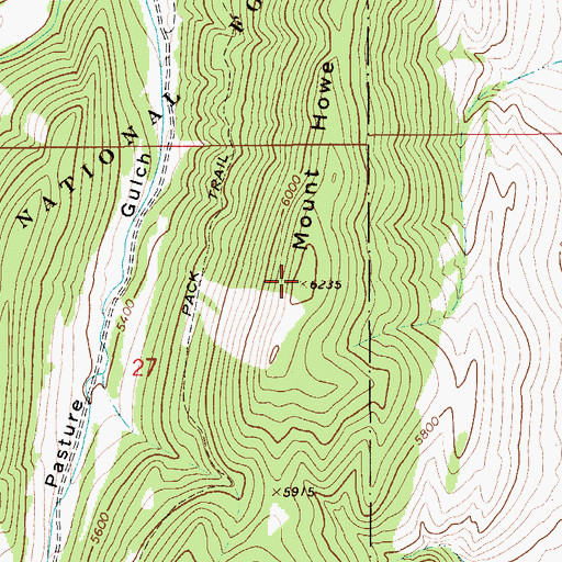 Topographic Map of Mount Howe, MT