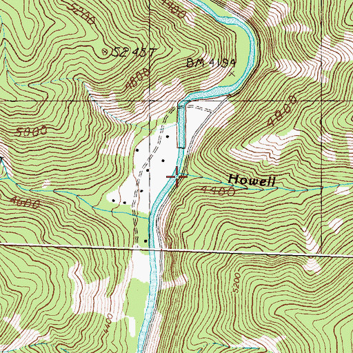 Topographic Map of Howell Creek, MT