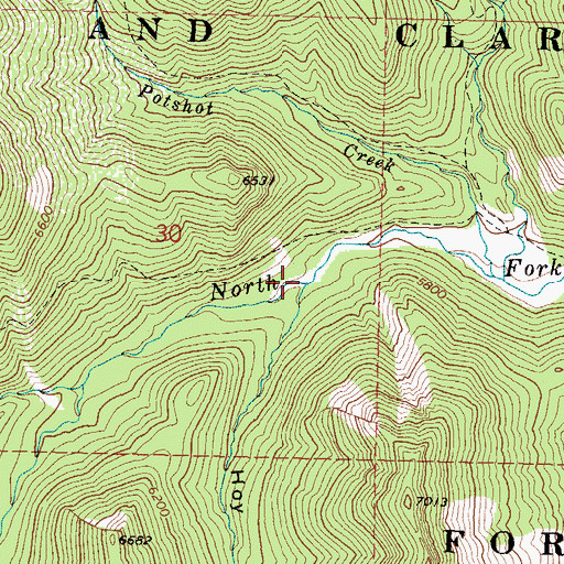 Topographic Map of Hoy Gulch, MT