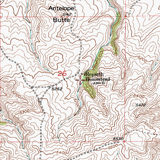 Topographic Map of Hoyseth Homestead, MT