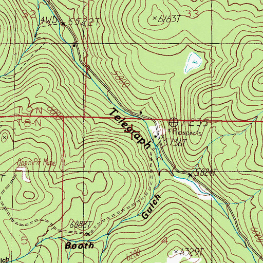Topographic Map of Hub Camp, MT
