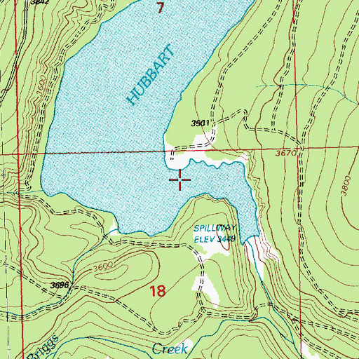 Topographic Map of Hubbart Reservoir, MT