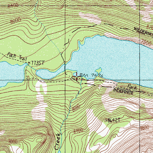 Topographic Map of Huckleberry Creek, MT