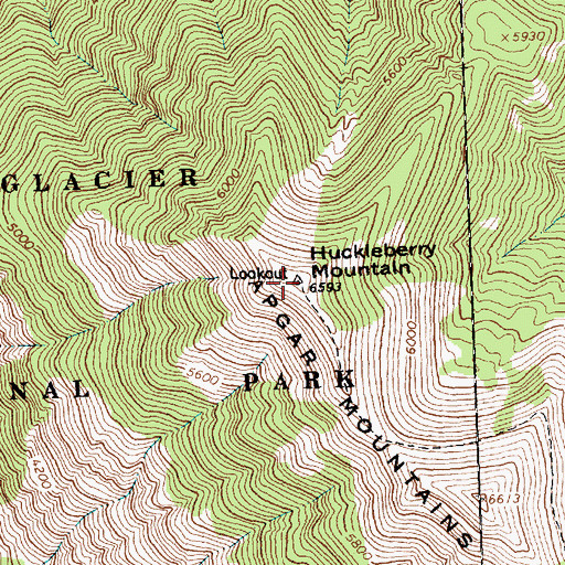 Topographic Map of Huckleberry Mountain, MT