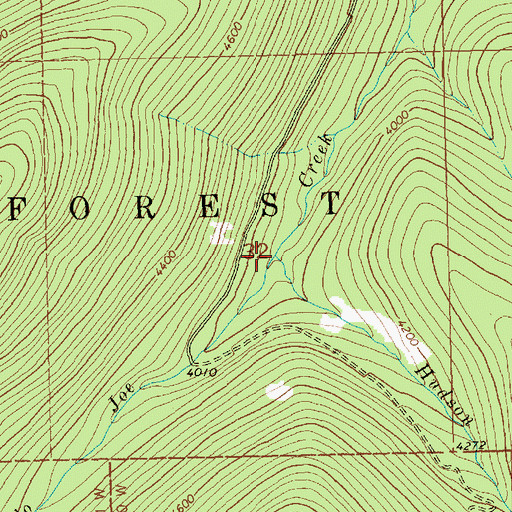 Topographic Map of Hudson Creek, MT