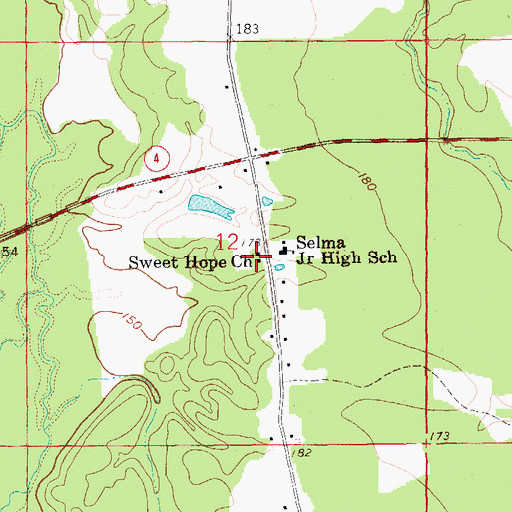 Topographic Map of Sweet Home Baptist Church, AR
