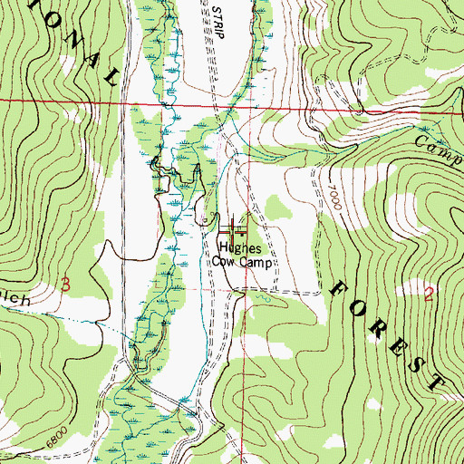 Topographic Map of Hughes Cow Camp, MT
