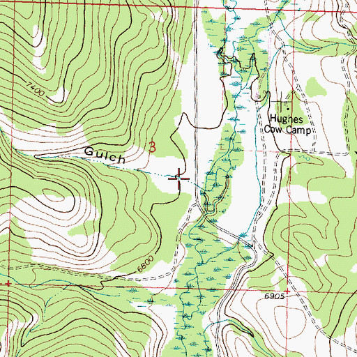 Topographic Map of Hughes Gulch, MT
