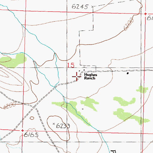 Topographic Map of Hughes Ranch, MT