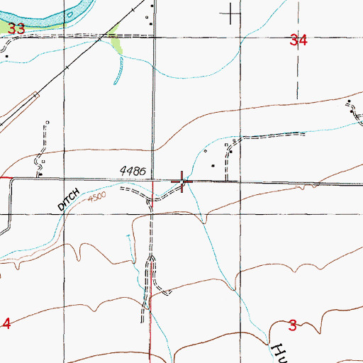 Topographic Map of Hulbert Creek, MT