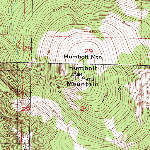 Topographic Map of Humbolt Mountain, MT
