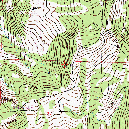 Topographic Map of Hungry Hill Mine, MT
