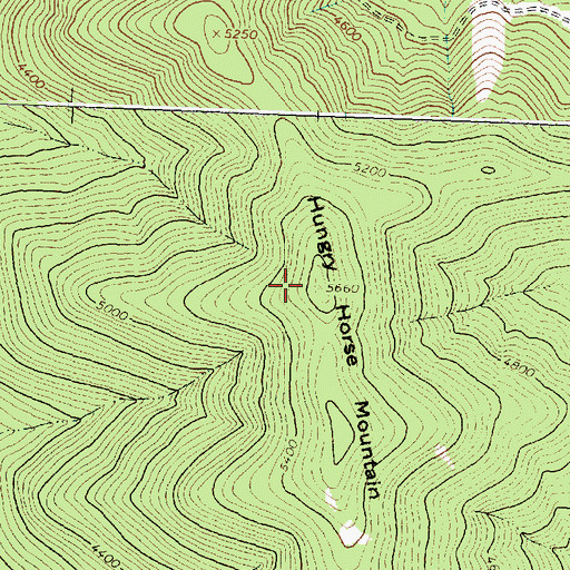 Topographic Map of Hungry Horse Mountain, MT