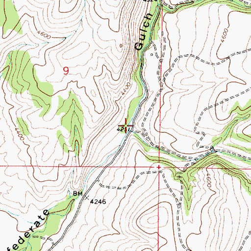 Topographic Map of Hunter Gulch, MT