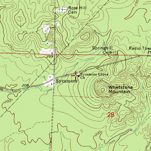 Topographic Map of Sycamore Grove Church, AR