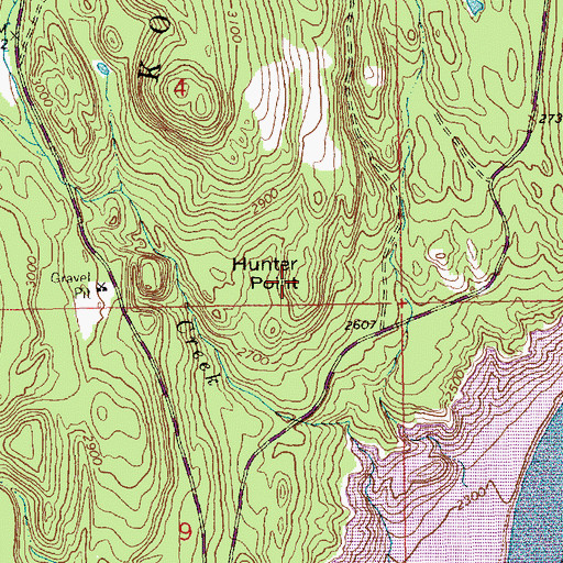 Topographic Map of Hunter Point, MT