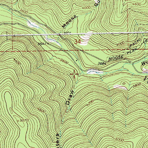 Topographic Map of Hunters Draw, MT