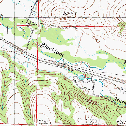 Topographic Map of Hurd Creek, MT