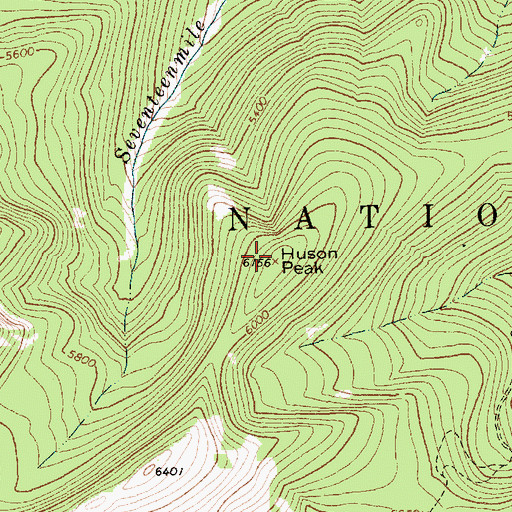 Topographic Map of Huson Peak, MT
