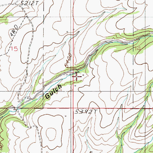 Topographic Map of Huth Ranch, MT