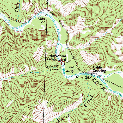 Topographic Map of Hutsinpilar Campground, MT