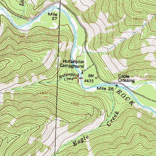 Topographic Map of Hutsinpilar Creek, MT